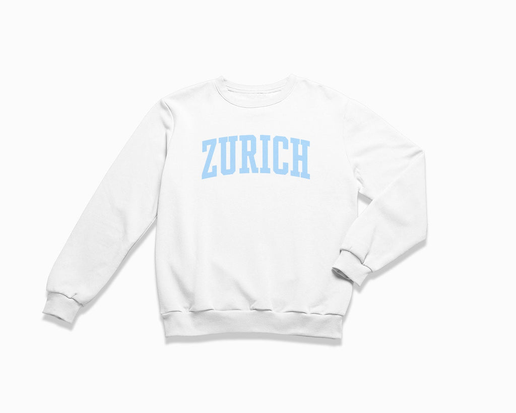 Zurich Crewneck Sweatshirt - White/Light Blue