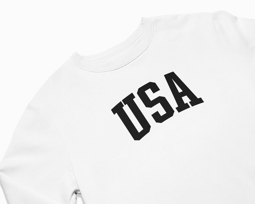 USA Crewneck Sweatshirt - White/Black