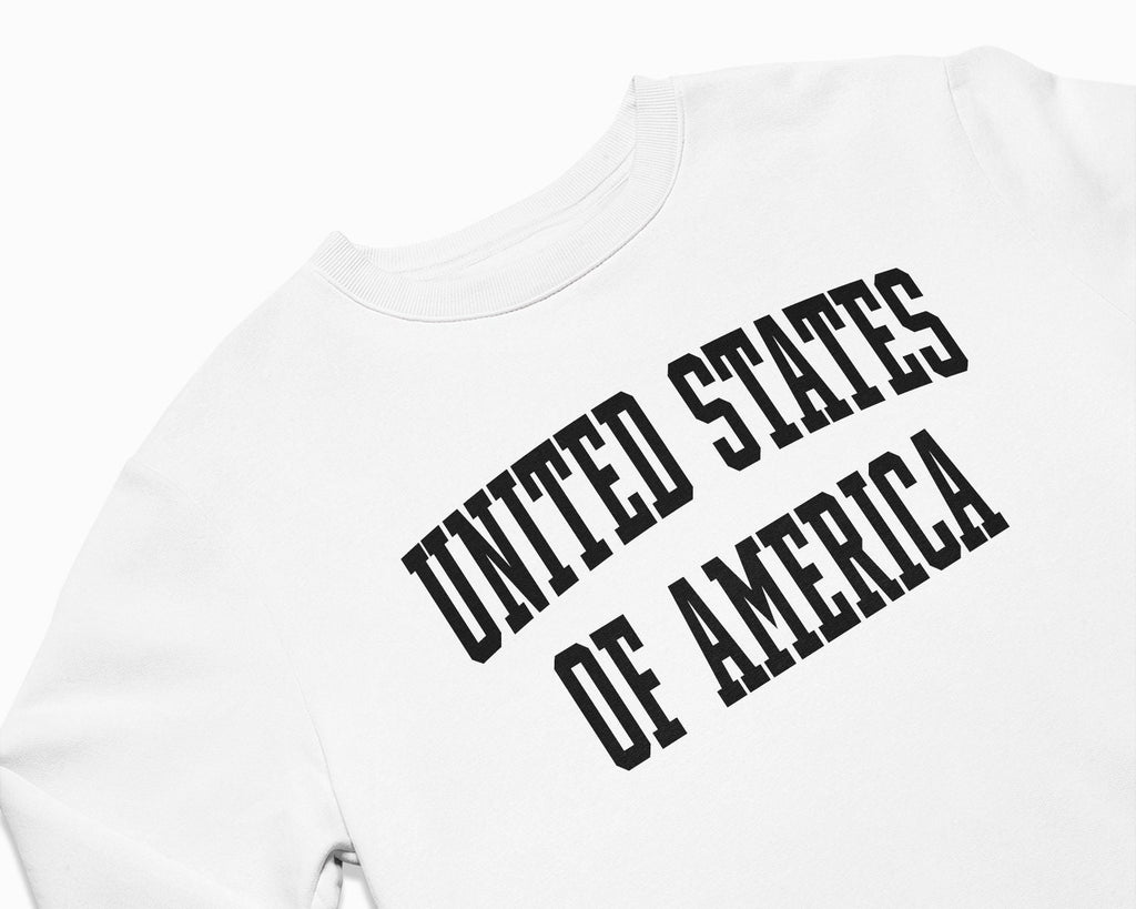 United States of America Crewneck Sweatshirt - White/Black