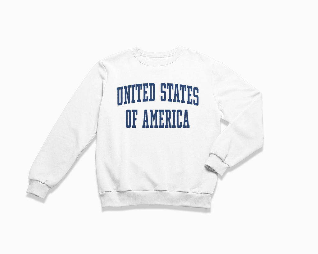 United States of America Crewneck Sweatshirt - White/Navy Blue