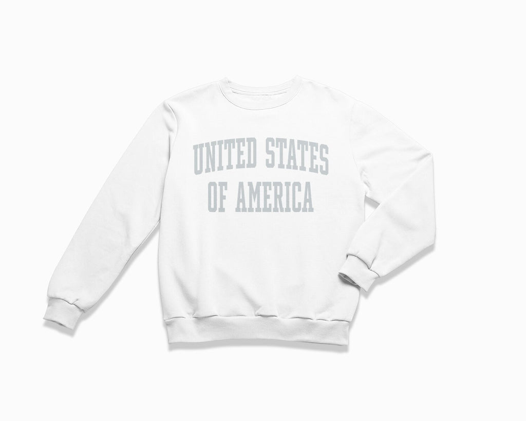 United States of America Crewneck Sweatshirt - White/Grey