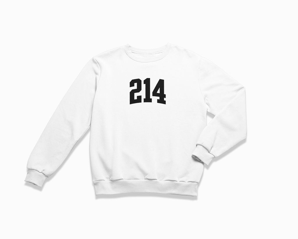 214 (Dallas) Crewneck Sweatshirt - White/Black