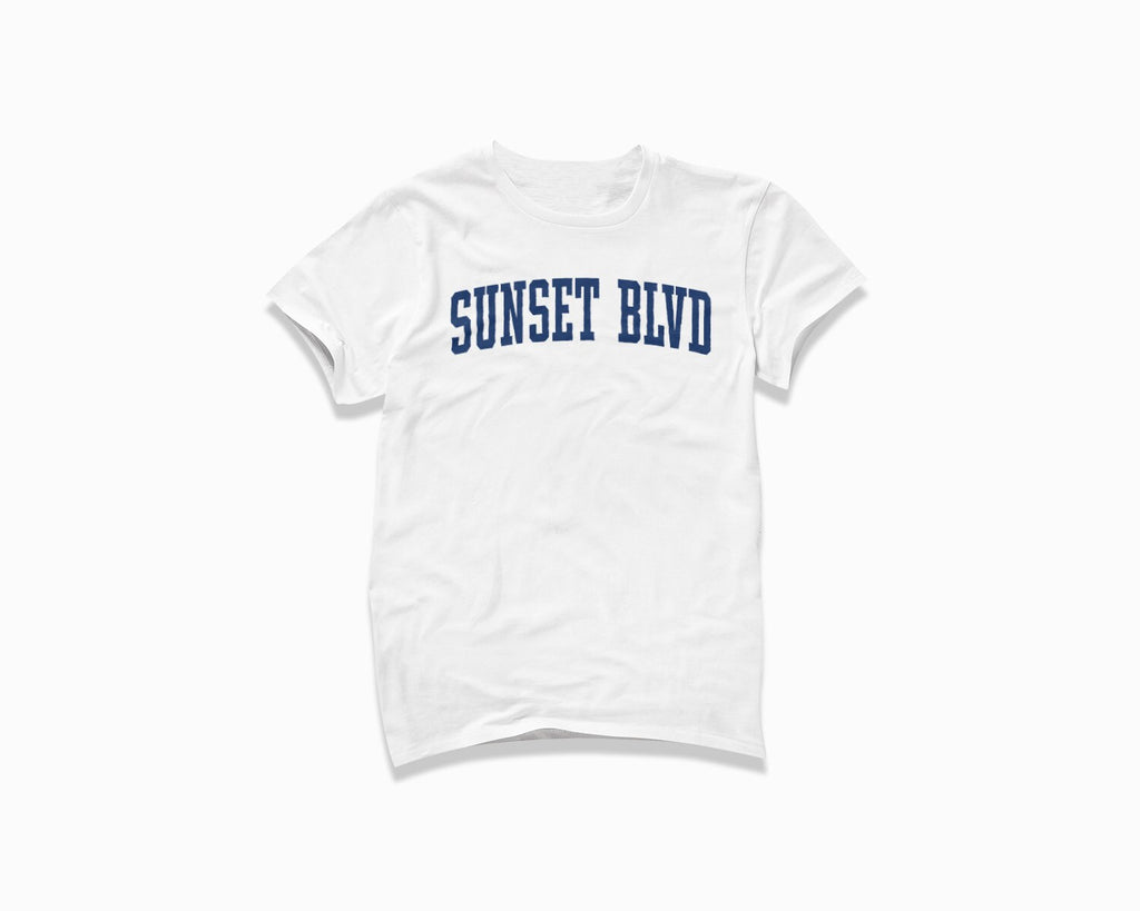 Sunset Blvd Shirt - White/Navy Blue