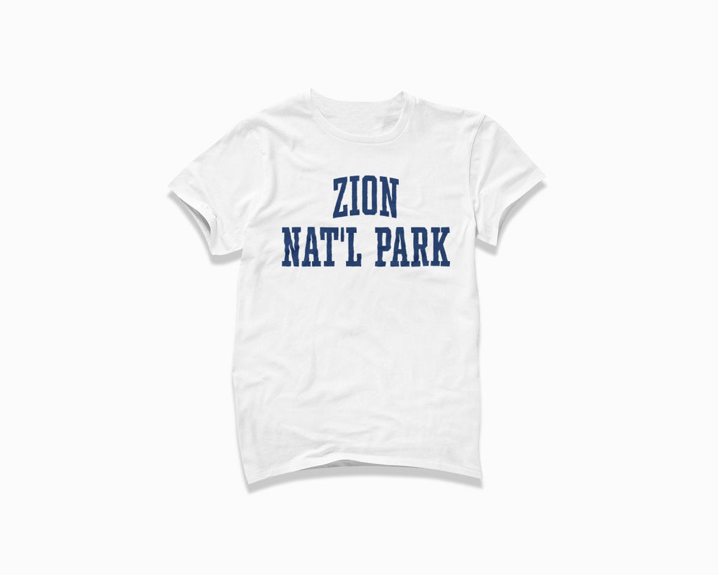 Zion National Park Shirt - White/Navy Blue
