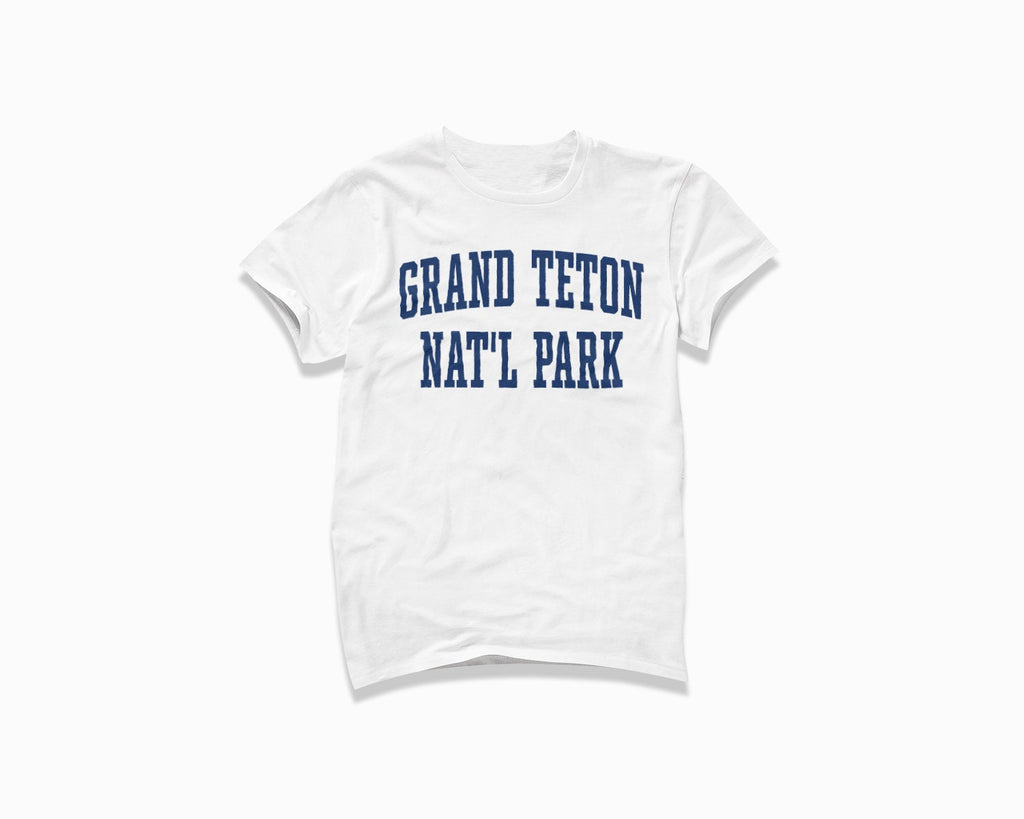 Grand Teton National Park Shirt - White/Navy Blue