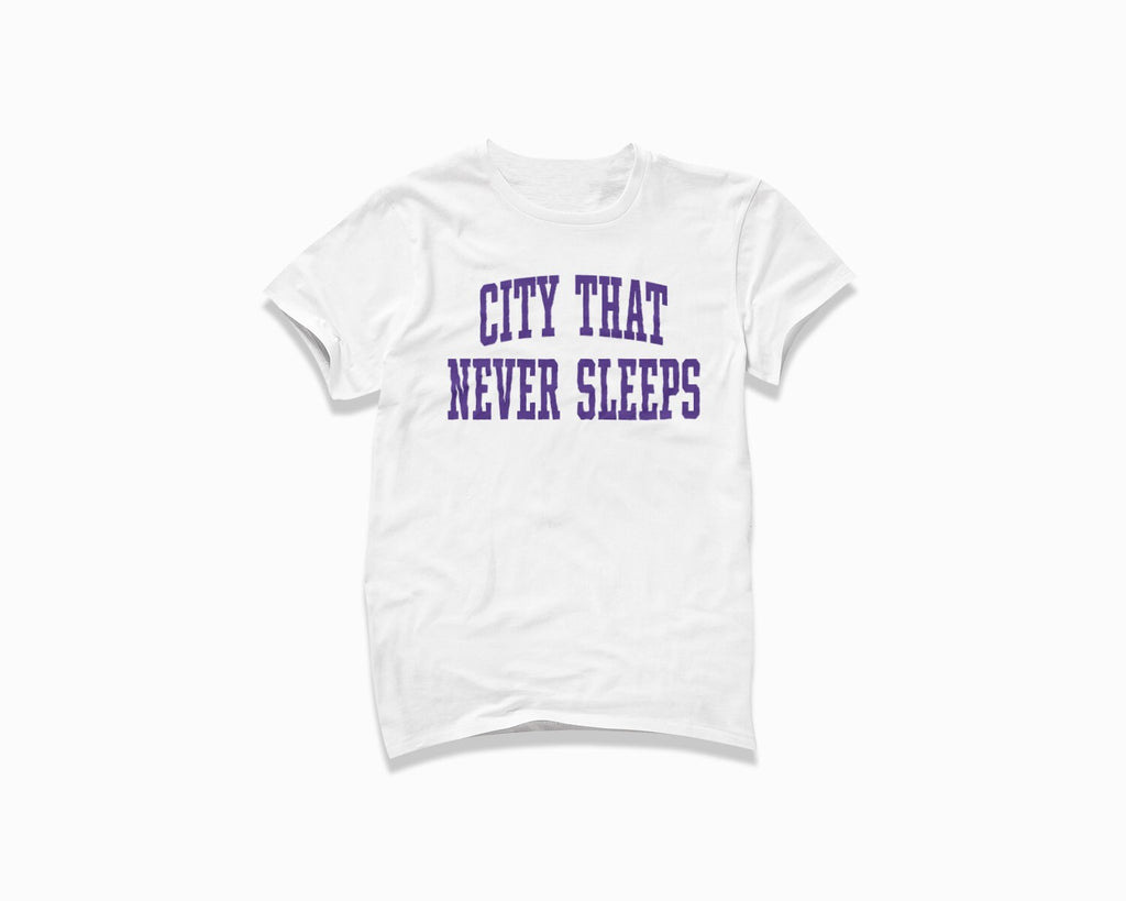 City That Never Sleeps Shirt - White/Purple