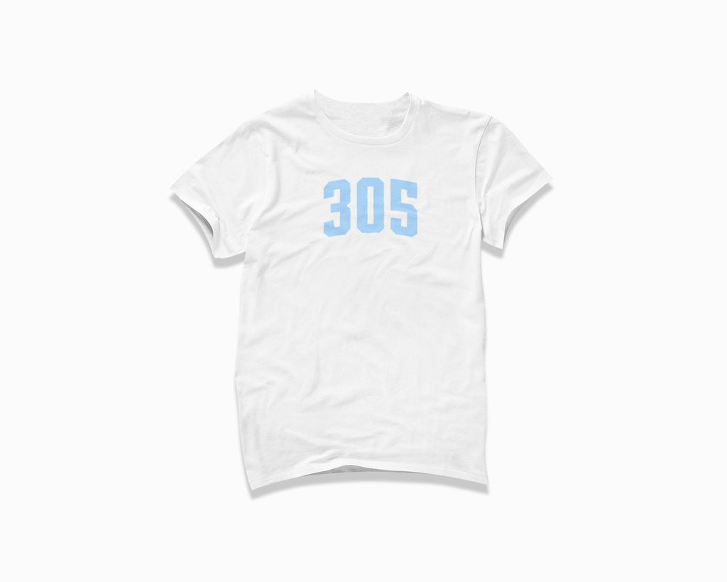 305 (Miami) Shirt - White/Light Blue