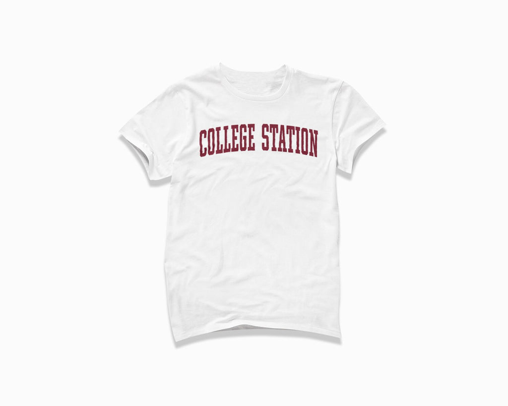 College Station Shirt - White/Maroon