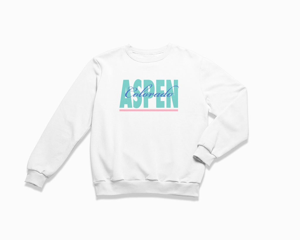 Aspen Signature Crewneck Sweatshirt - White
