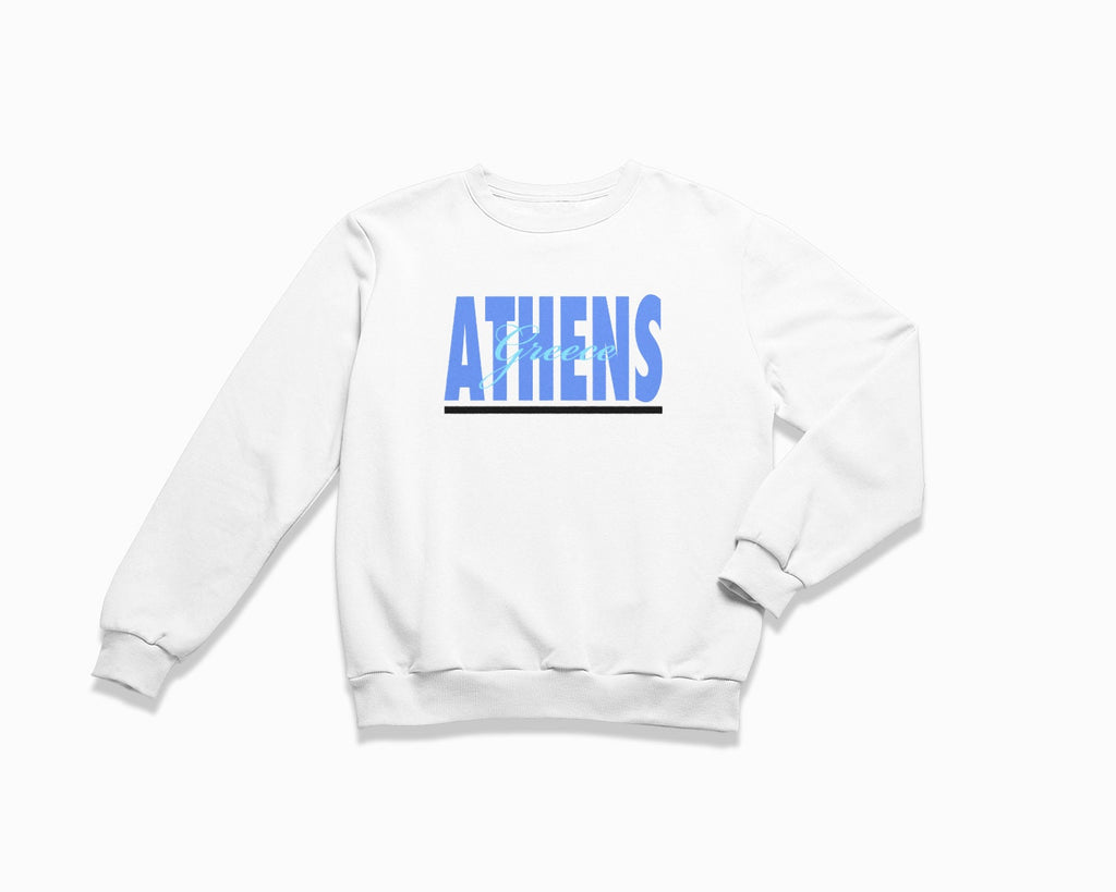 Athens Signature Crewneck Sweatshirt - White