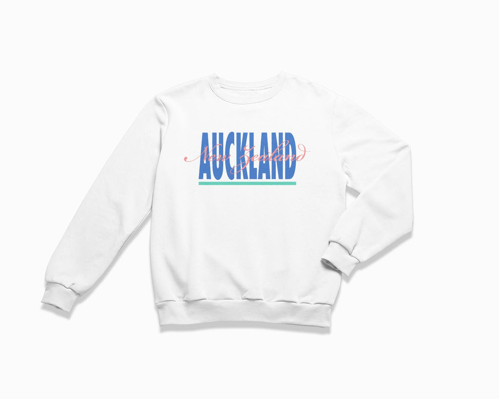 Auckland Signature Crewneck Sweatshirt - White