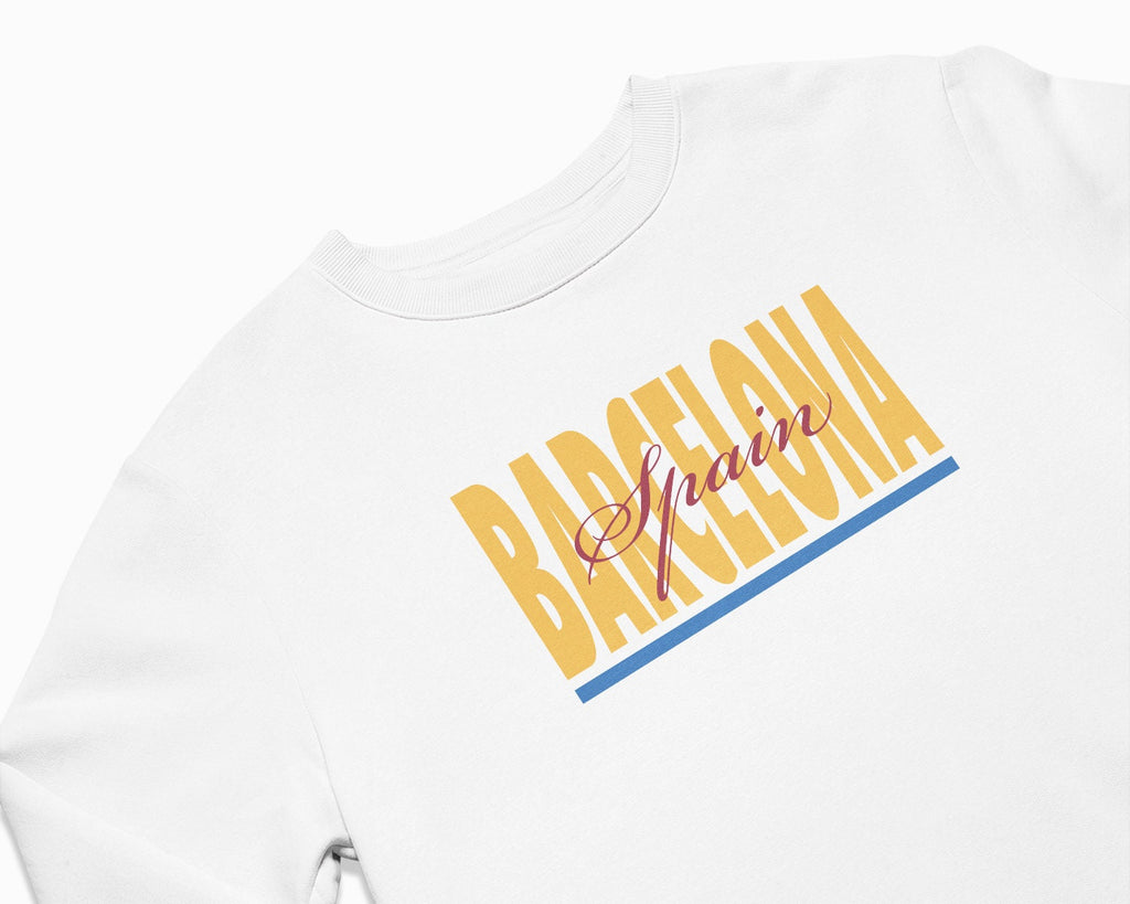 Barcelona Signature Crewneck Sweatshirt - White