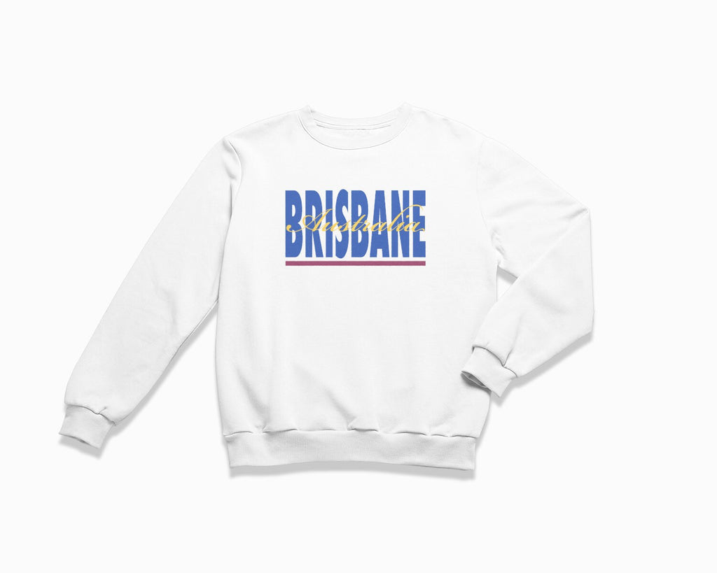Brisbane Signature Crewneck Sweatshirt - White