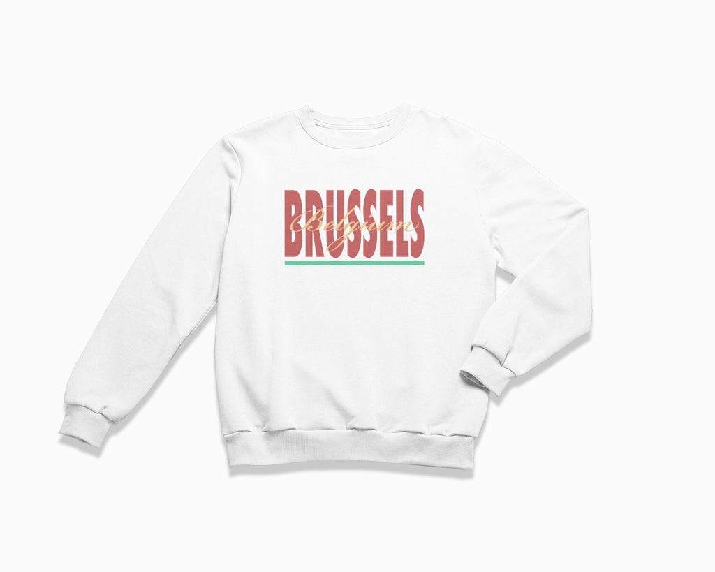 Brussels Signature Crewneck Sweatshirt - White