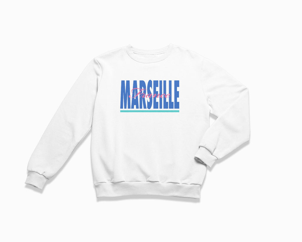 Marseille Signature Crewneck Sweatshirt - White