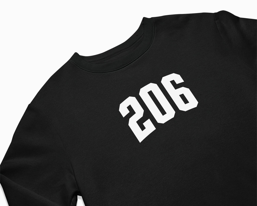 206 (Seattle) Crewneck Sweatshirt - Black