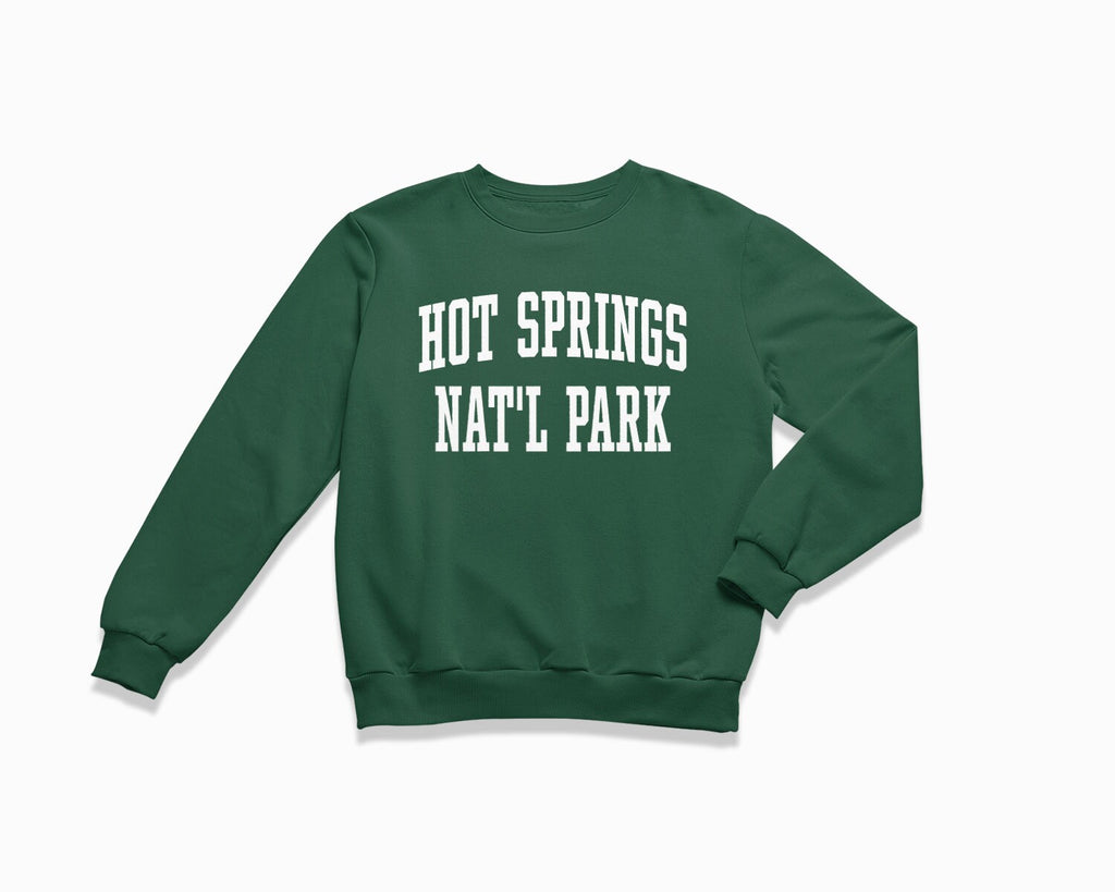Hot Springs National Park Crewneck Sweatshirt - Forest Green