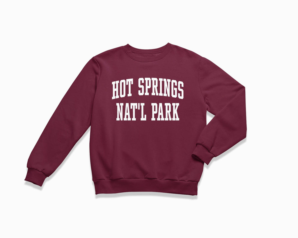 Hot Springs National Park Crewneck Sweatshirt - Maroon