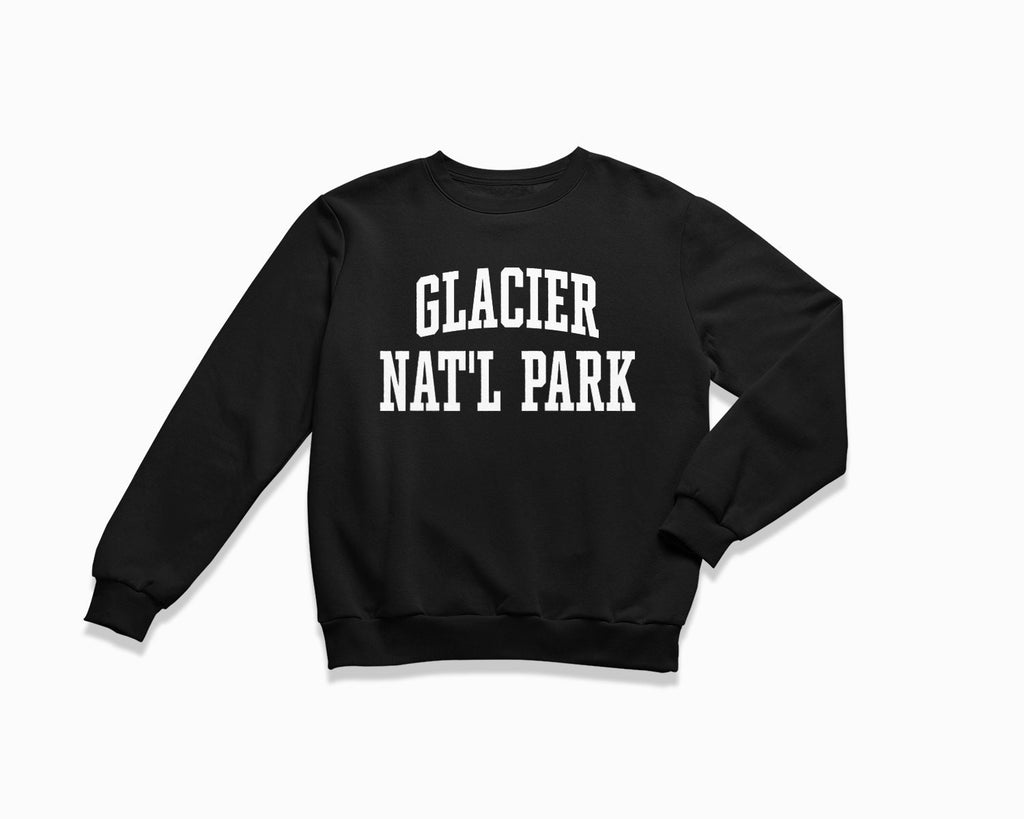Glacier National Park Crewneck Sweatshirt - Black