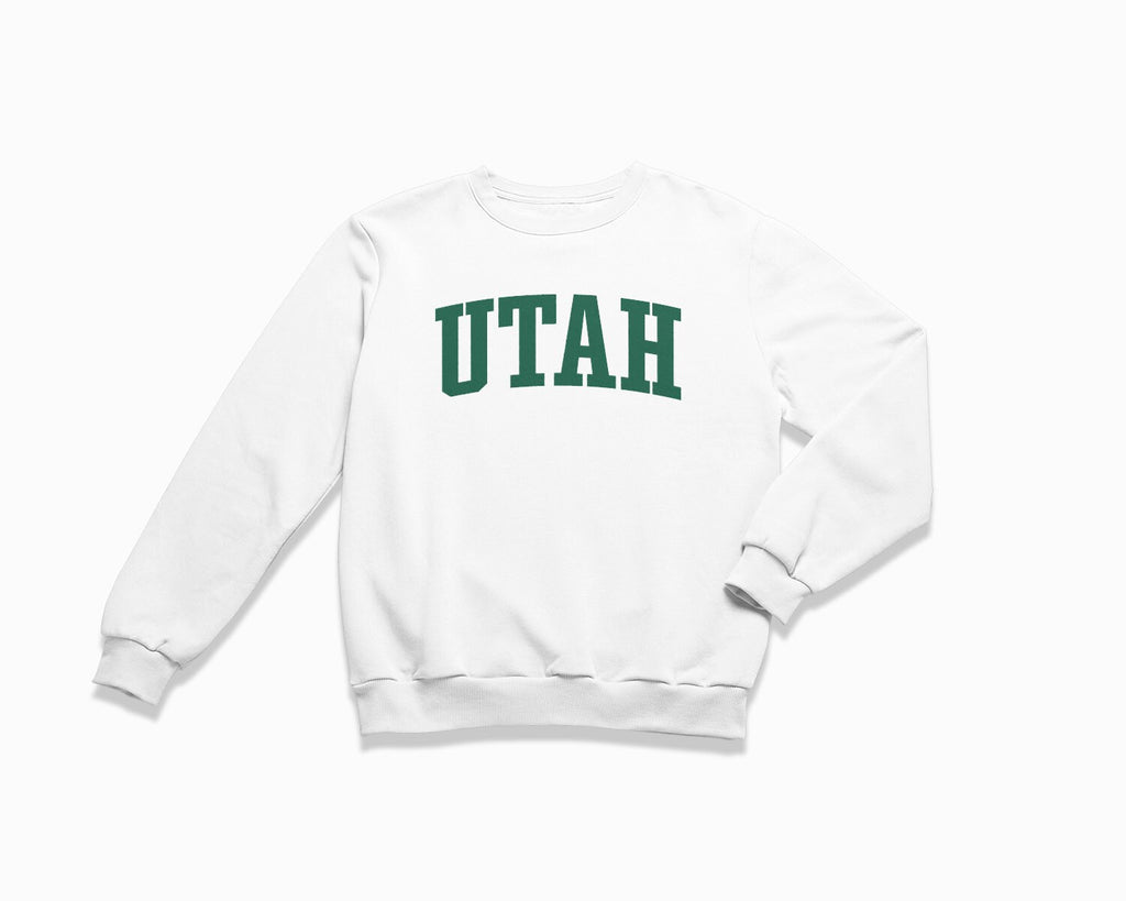 Utah Crewneck Sweatshirt - White/Forest Green