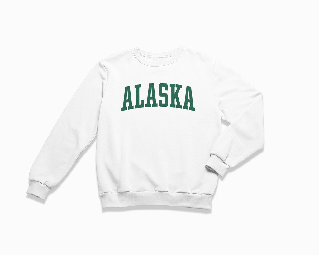 Alaska Crewneck Sweatshirt - White/Forest Green