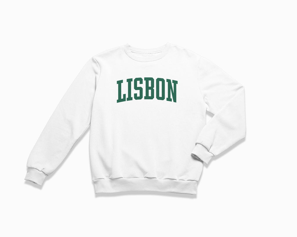 Lisbon Crewneck Sweatshirt - White/Forest Green