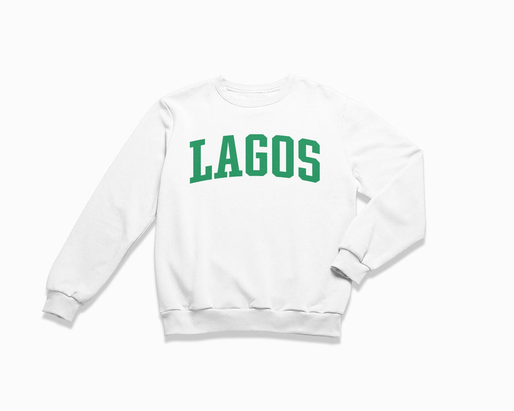 Lagos Crewneck Sweatshirt - White/Kelly Green