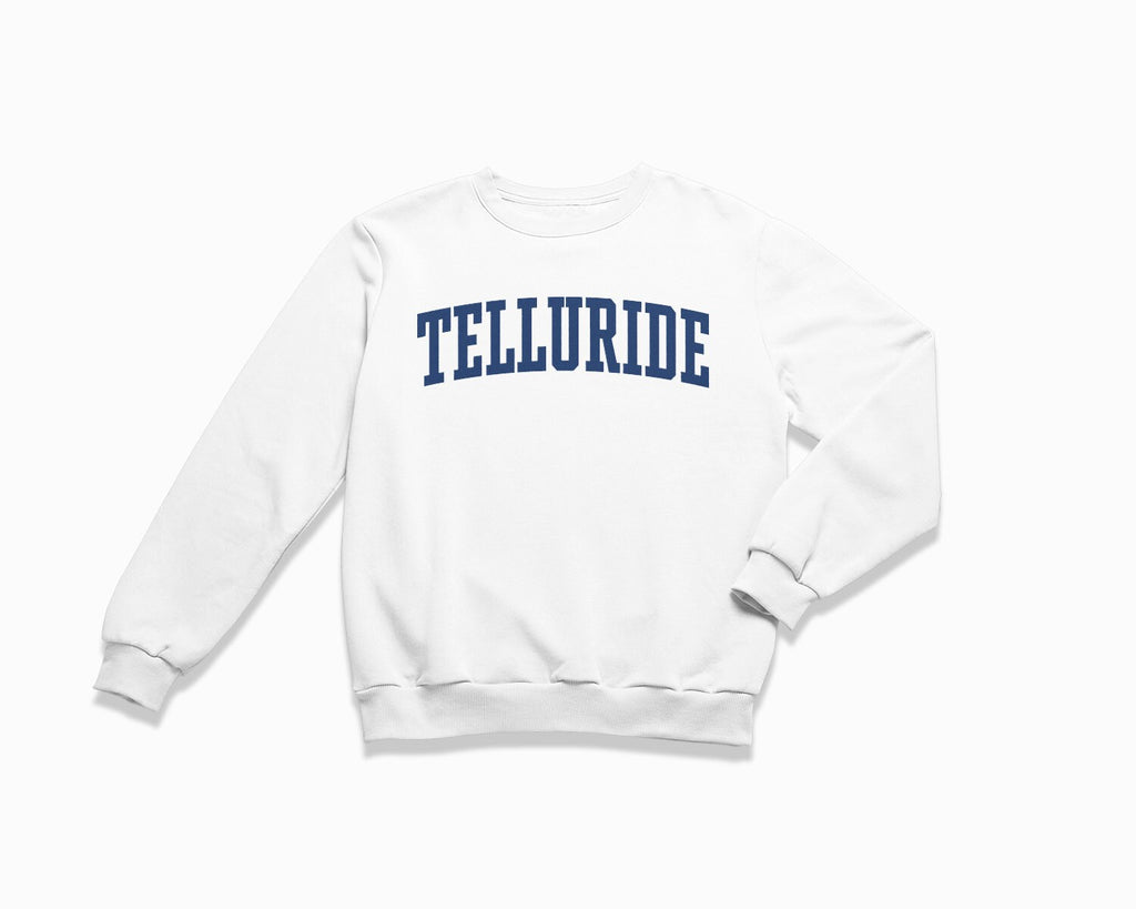 Telluride Crewneck Sweatshirt - White/Navy Blue