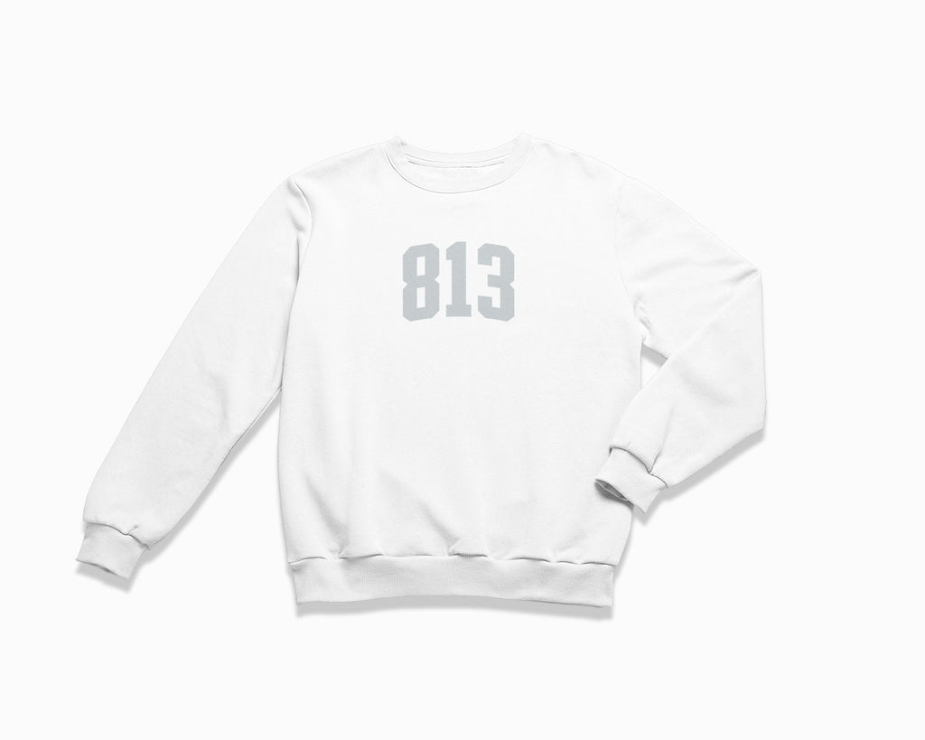 813 (Tampa) Crewneck Sweatshirt - White/Grey