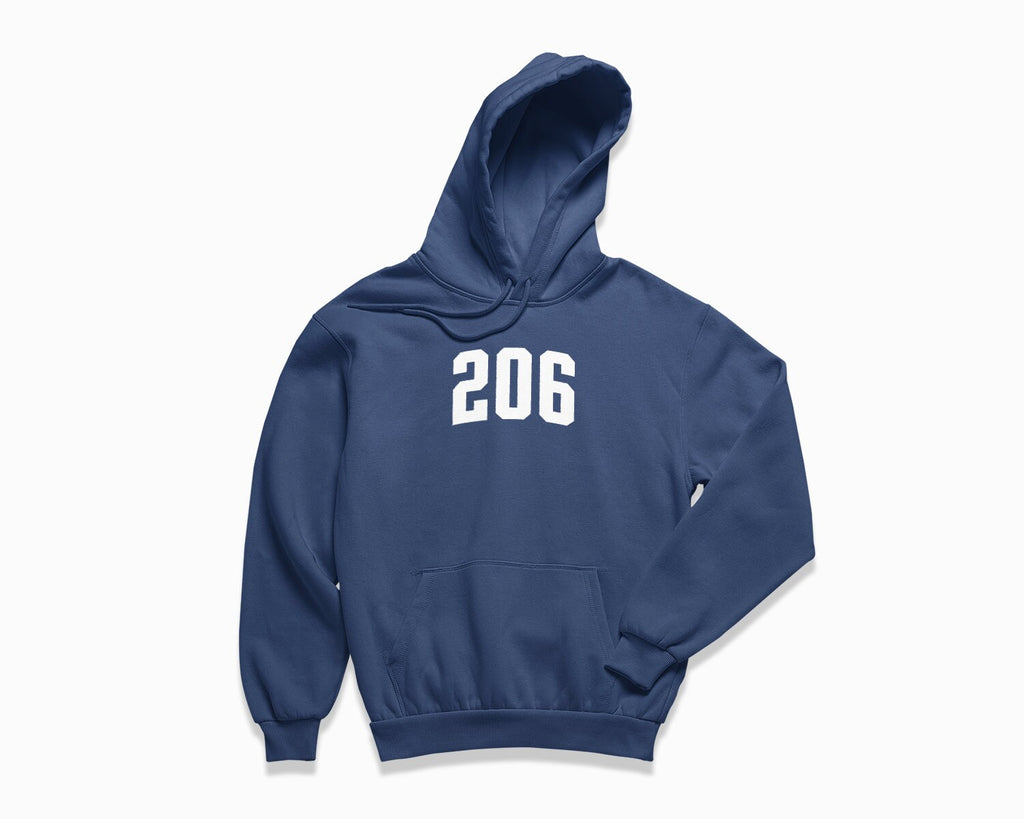 206 (Seattle) Hoodie - Navy Blue