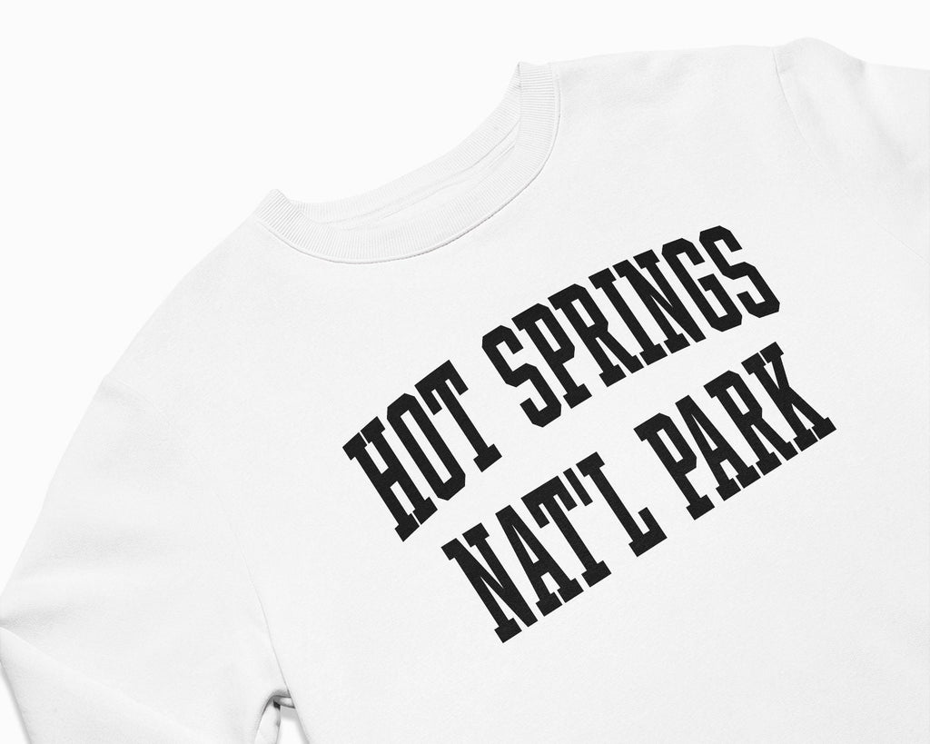 Hot Springs National Park Crewneck Sweatshirt - White/Black
