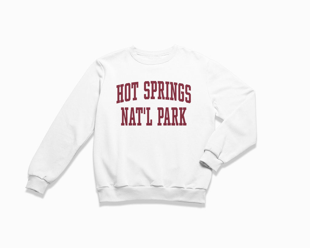 Hot Springs National Park Crewneck Sweatshirt - White/Maroon