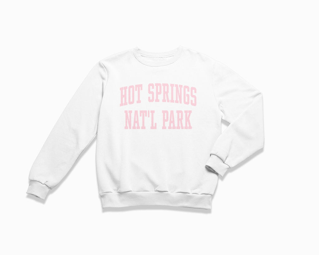 Hot Springs National Park Crewneck Sweatshirt - White/Light Pink