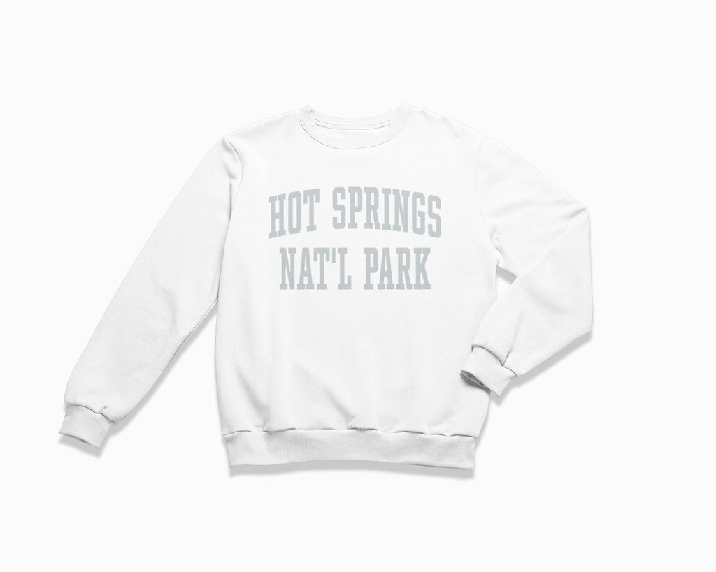 Hot Springs National Park Crewneck Sweatshirt - White/Grey