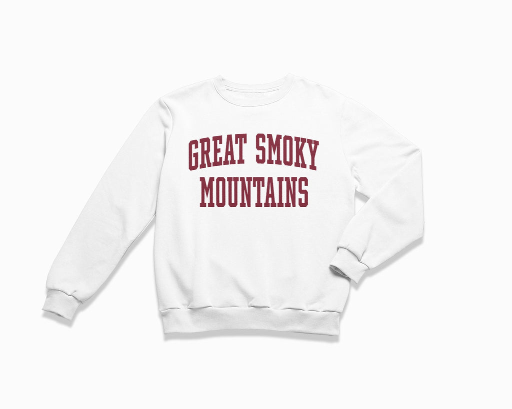Great Smoky Mountains Crewneck Sweatshirt - White/Maroon