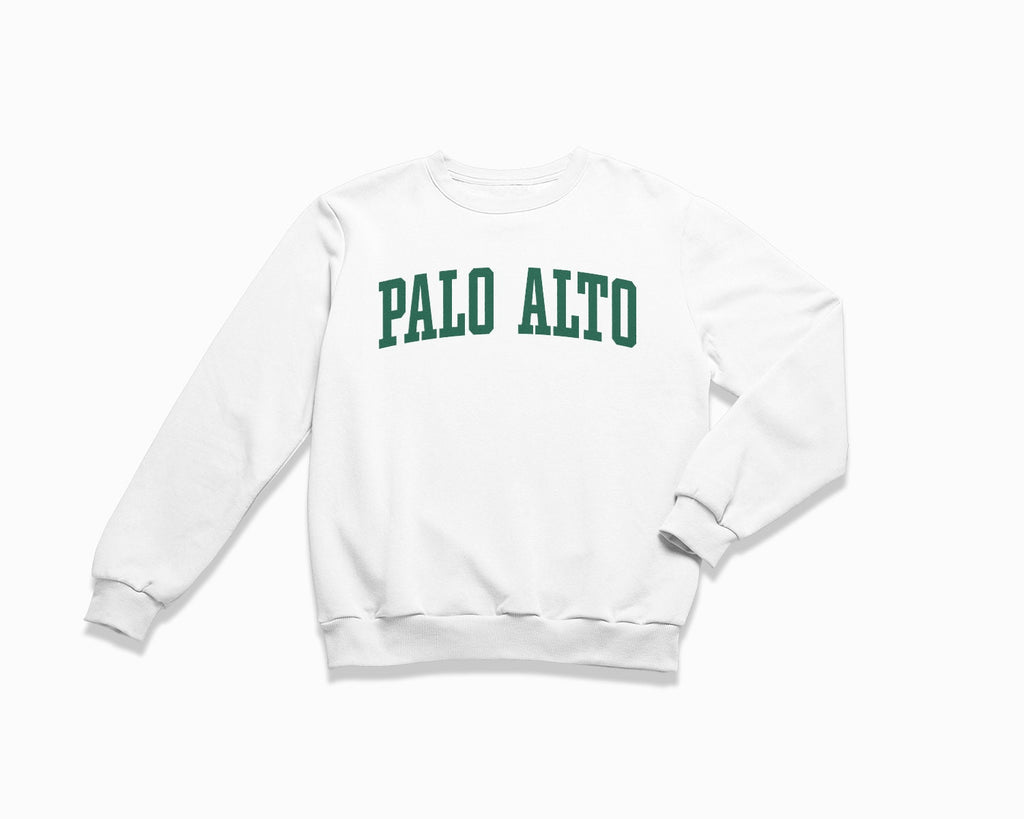 Palo Alto Crewneck Sweatshirt - White/Forest Green