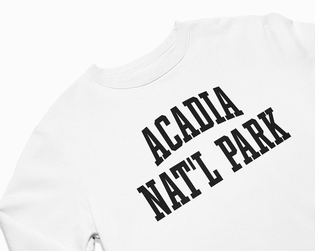 Acadia National Park Crewneck Sweatshirt - White/Black