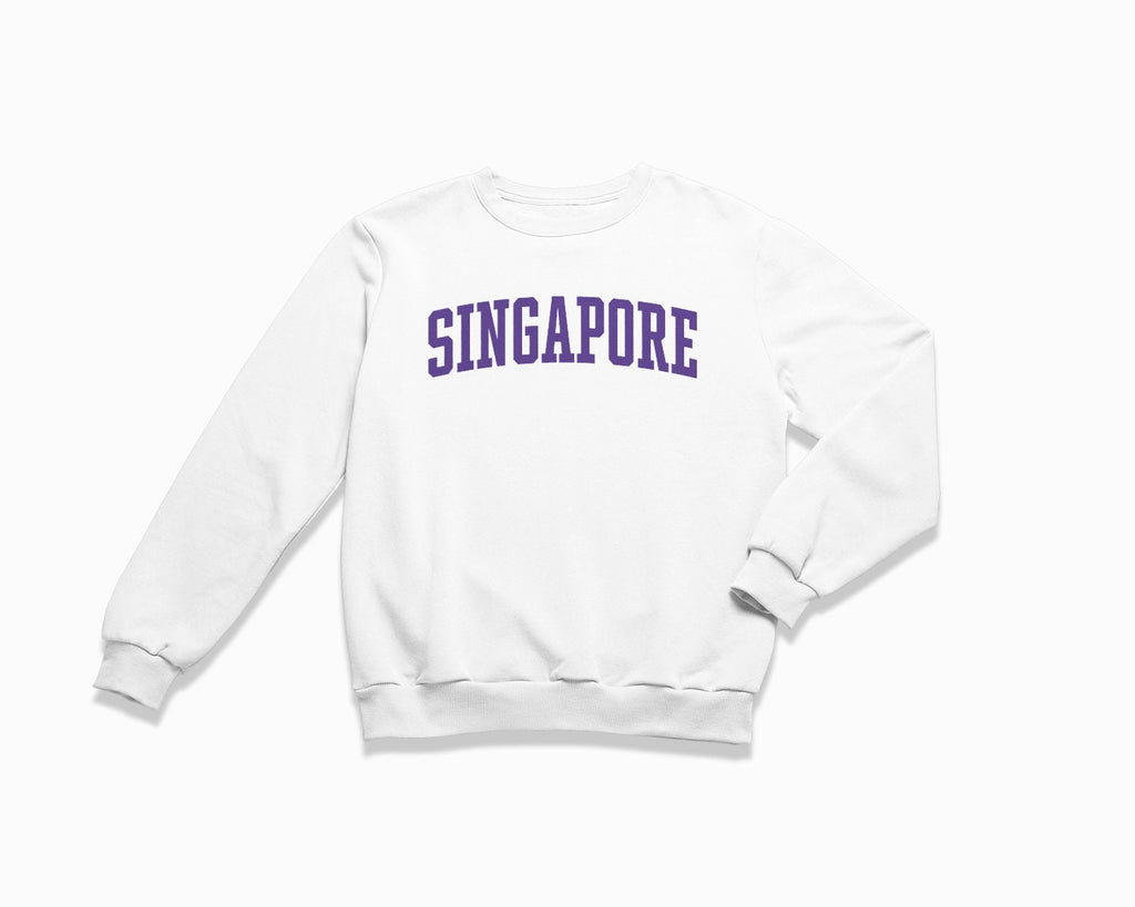 Singapore Crewneck Sweatshirt - White/Purple