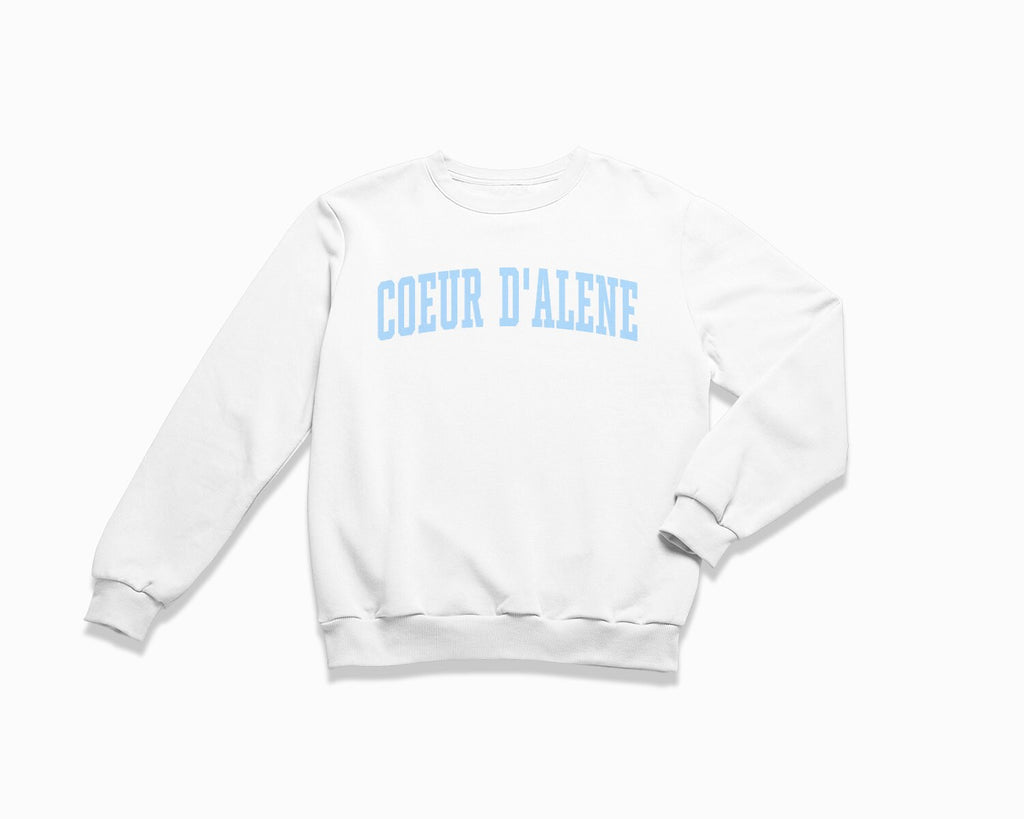 Coeur d'Alene Crewneck Sweatshirt - White/Light Blue
