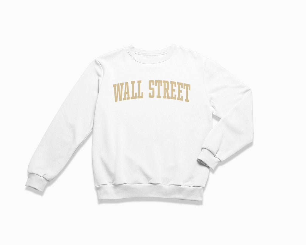 Wall Street Crewneck Sweatshirt - White/Tan