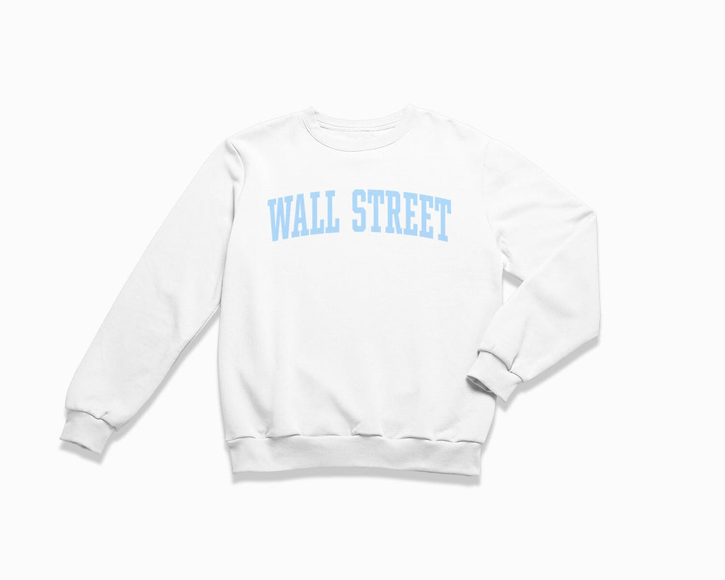 Wall Street Crewneck Sweatshirt - White/Light Blue