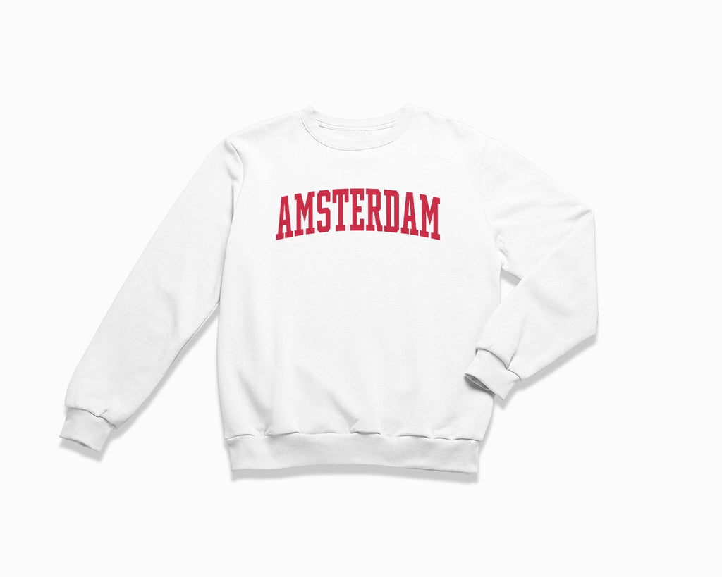 Amsterdam Crewneck Sweatshirt - White/Red