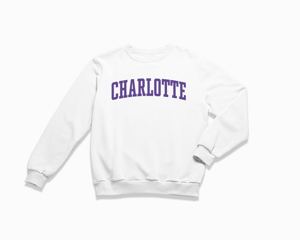 Charlotte Crewneck Sweatshirt - White/Purple