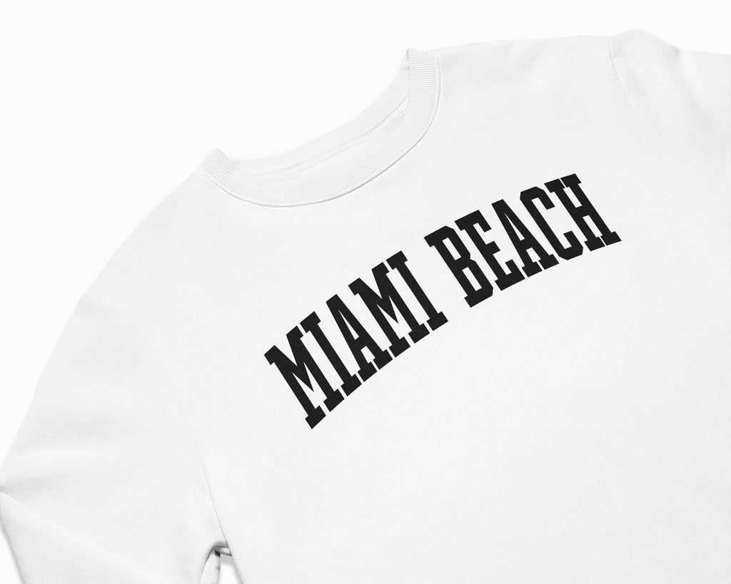 Miami Beach Crewneck Sweatshirt - White/Black