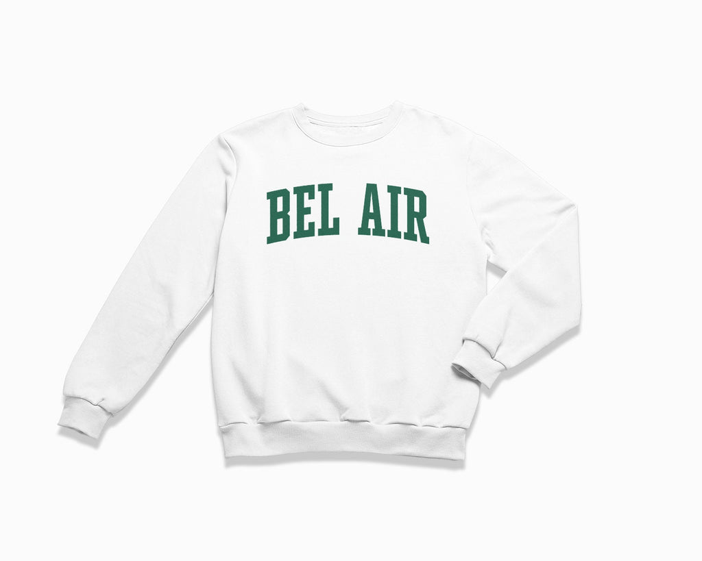 Bel Air Crewneck Sweatshirt - White/Forest Green