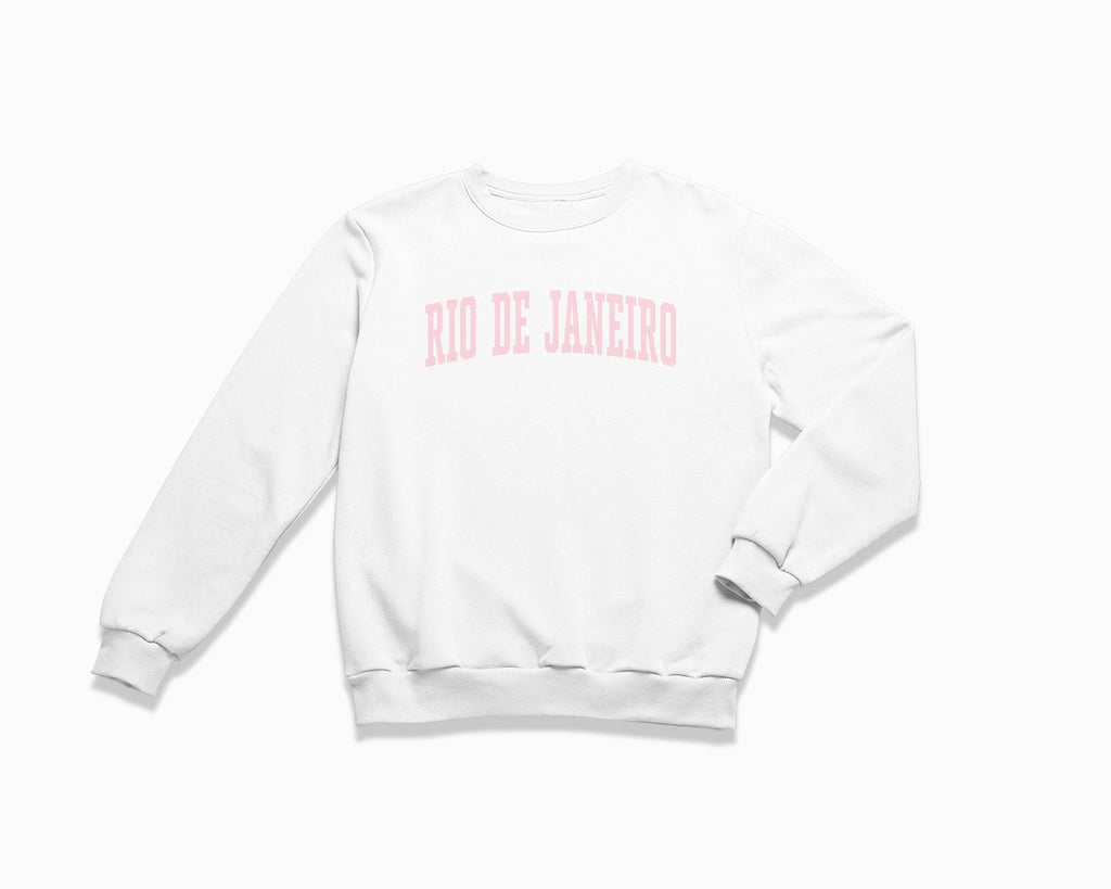 Rio De Janeiro Crewneck Sweatshirt - White/Light Pink