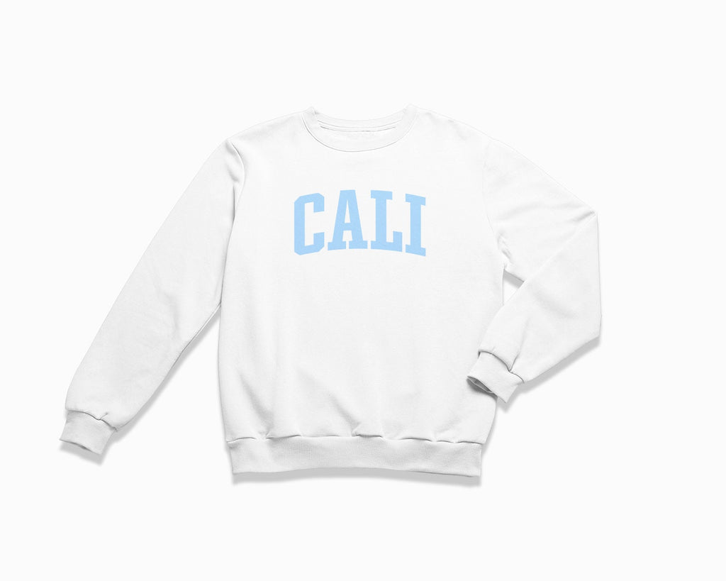 Cali Crewneck Sweatshirt - White/Light Blue