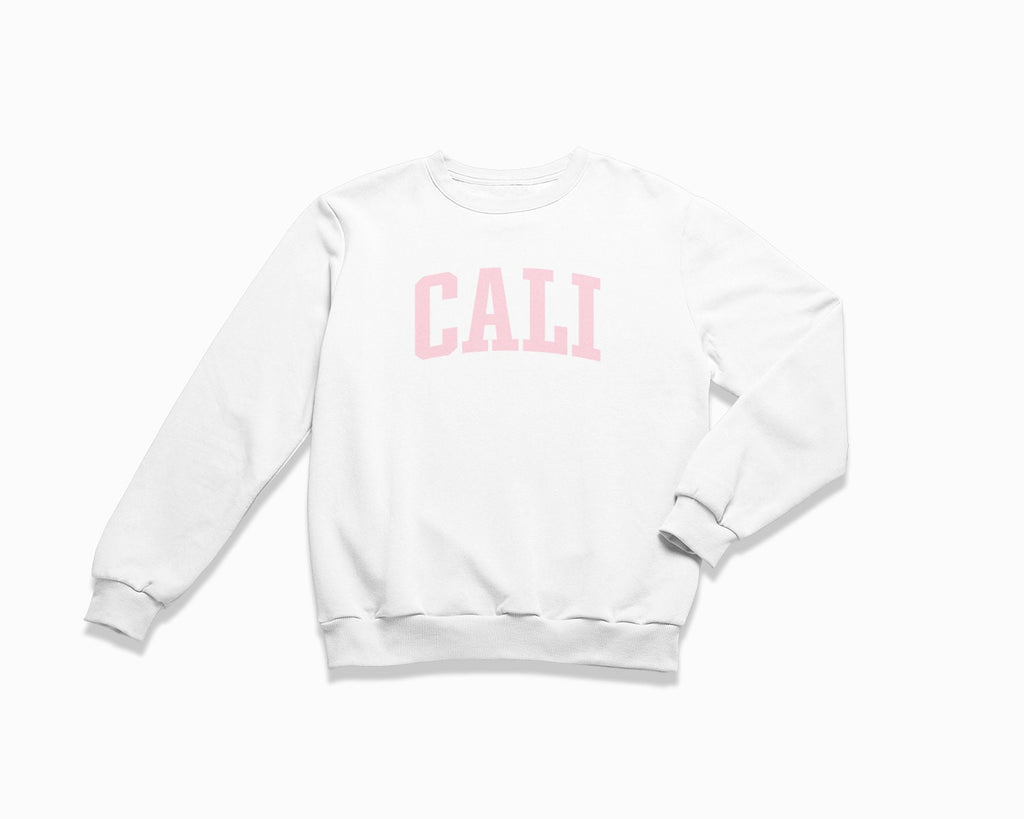 Cali Crewneck Sweatshirt - White/Light Pink