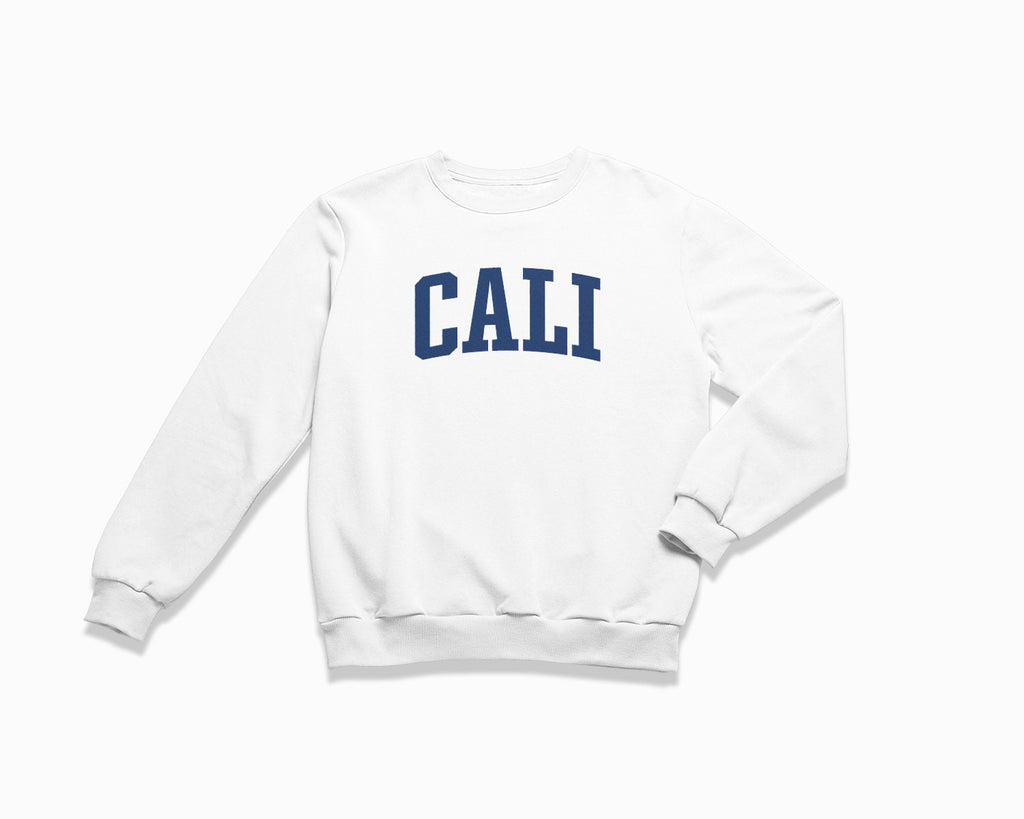 Cali Crewneck Sweatshirt - White/Navy Blue