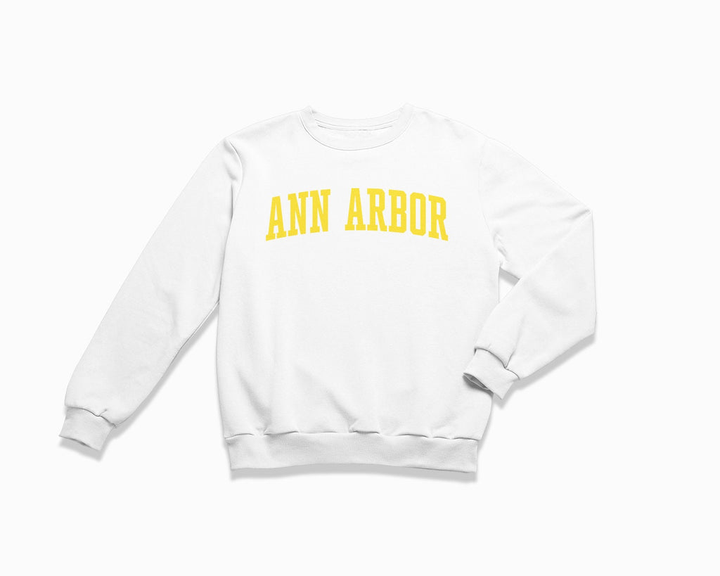 Ann Arbor Crewneck Sweatshirt - White/Yellow